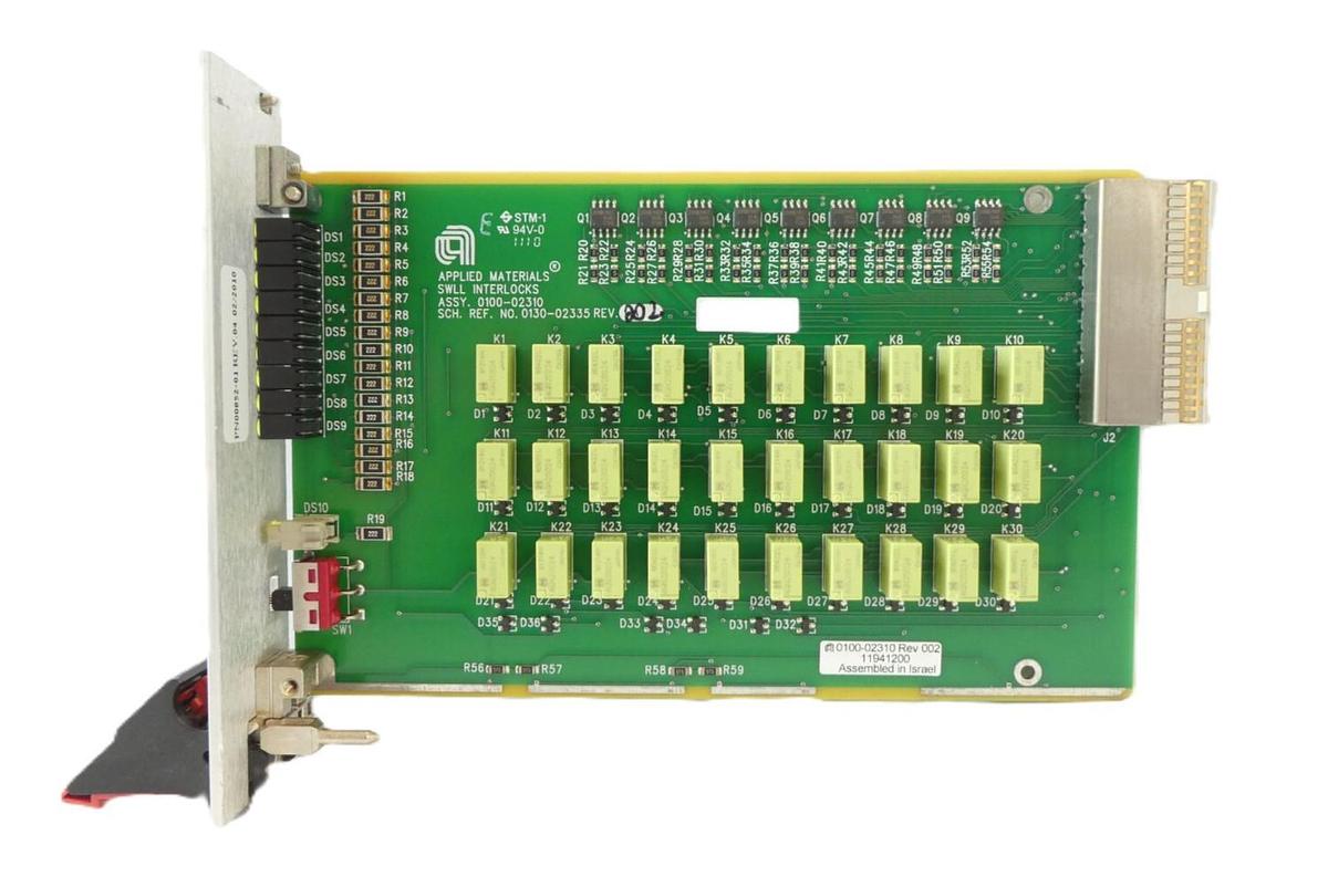 Used AMAT Applied Materials 0100-02310 SWLL Interlocks PCB Card Working Surplus