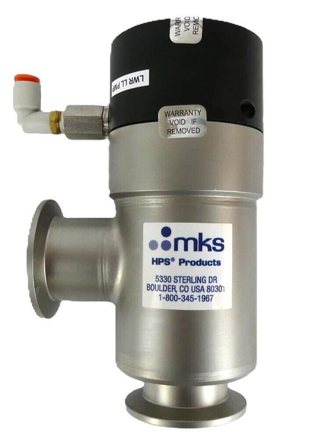 Used MKS Instruments 100018122 Pneumatic Isolation Angle Valve Working Surplus