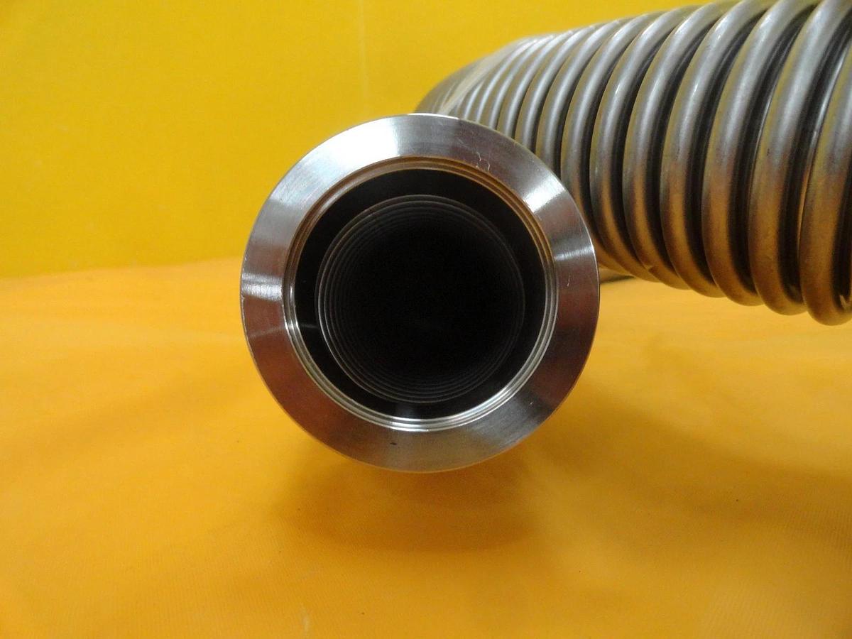Used MKS Instruments Flexible Bellows Vacuum Hose NW40 8.5 Foot 2590mm Stainless Used