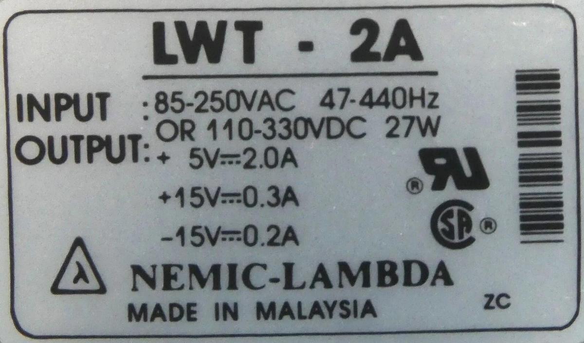 Nemic-Lambda LWT-2A A1 +15VDC Power Supply V81-306402-3 Reseller Lot of 2 New