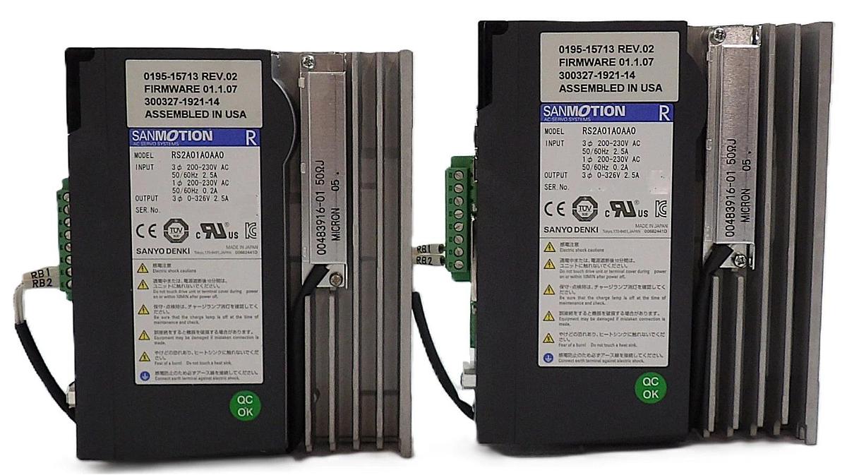 Sanyo Denki RS2A01A0AA0 AC Servo Amplifier SANMOTION R Lot of 2 New