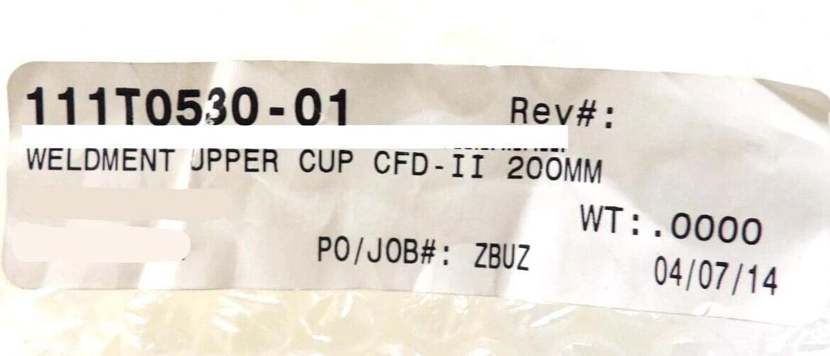 Used Semitool 111T0530-01 200mm Weldment Upper Cup CFD-II Working Surplus