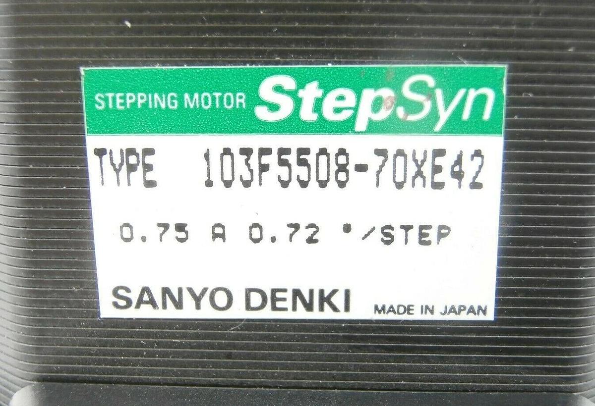 Used Sanyo Denki 103F5508-70XE42 Stepping Motor StepSyn Set of 2 TEL Lithius Working