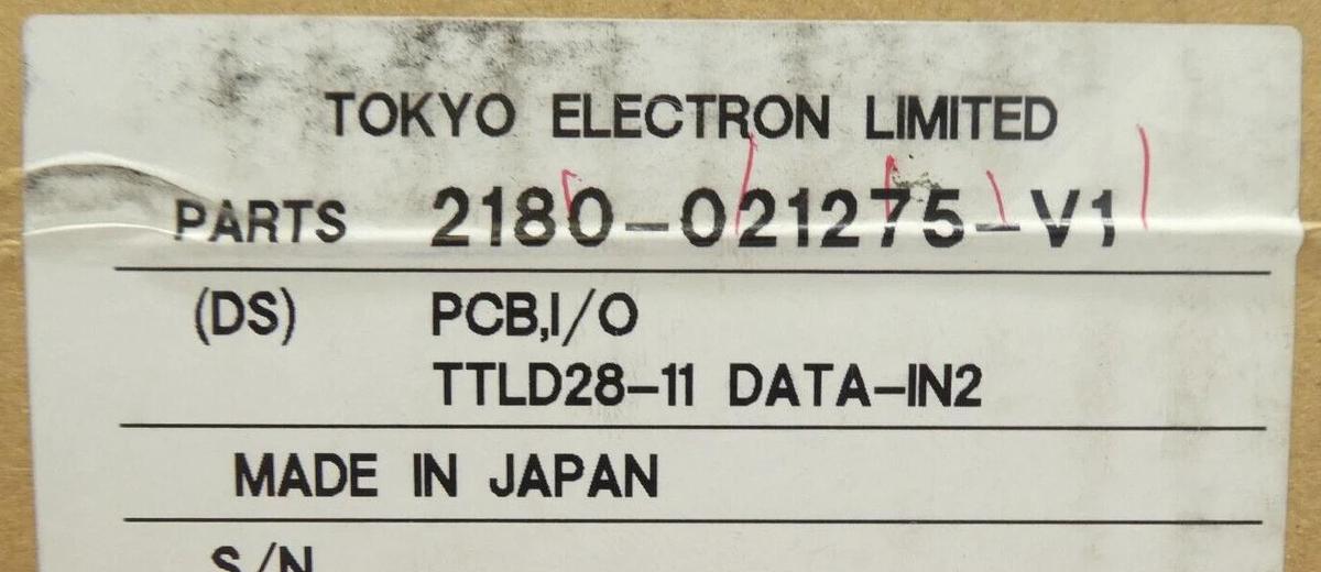 TEL Tokyo Electron 2180-021275-V1 DATA-IN2 I/O PCB TTLD28-11 New Surplus