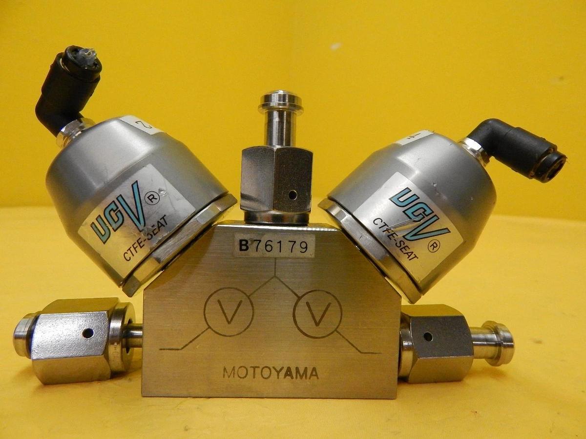 Used Motoyama SUSF316L 3-Way Diaphragm Valve Normally Closed UCV Series Used Working
