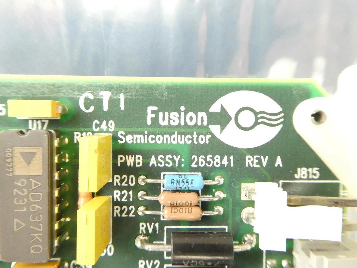 Used Fusion Semiconductor 265841 Lamp/Power Supply Interface PCB Card Working Surplus