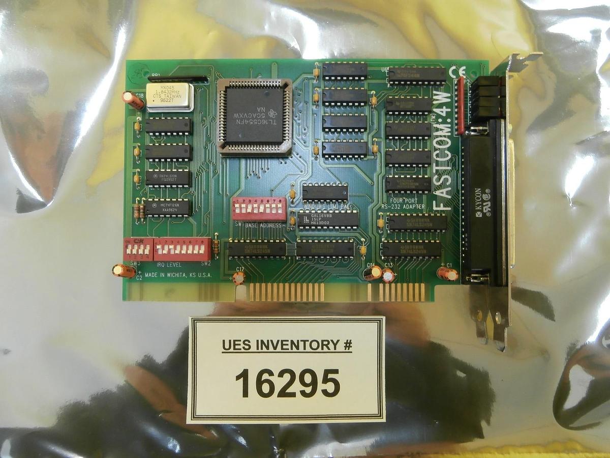 Used Commtech FASTCOM:4W Four Port RS-232 Adapter PCB Card Used Working