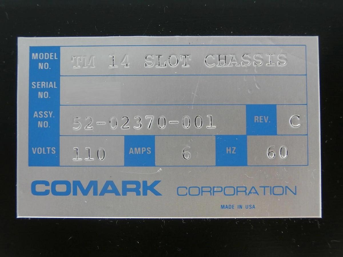 Used Comark TM 14 Slot Chassis Power Supply Panel Veeco 1201 52-02370-001 Working