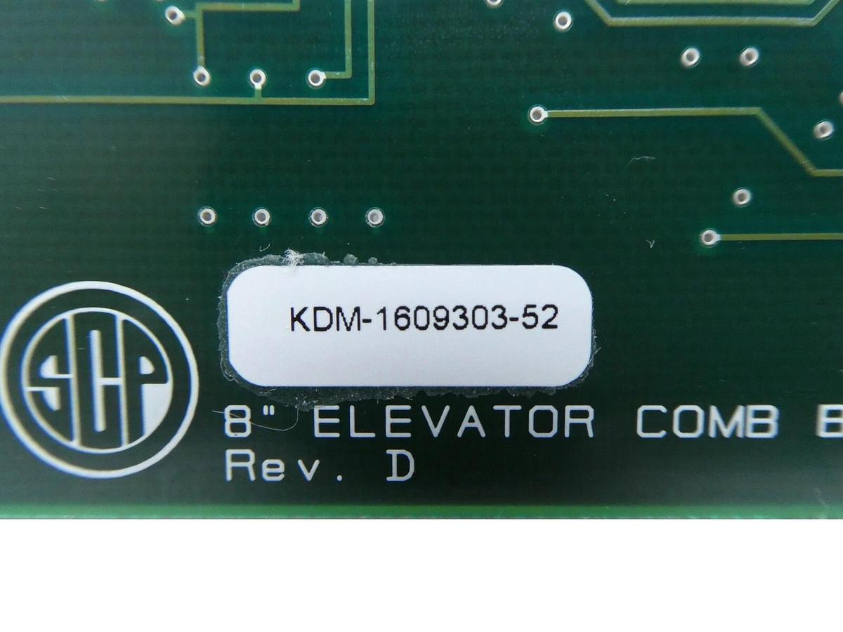 Used SCP Santa Clara Plastics KDM-1609303-52 8" Elevator COMB Board .25" Pitch PCB