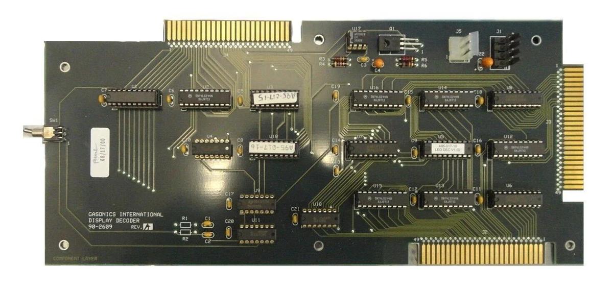 Used GaSonics International 90-2609 Display Decode PCB Card Working Surplus