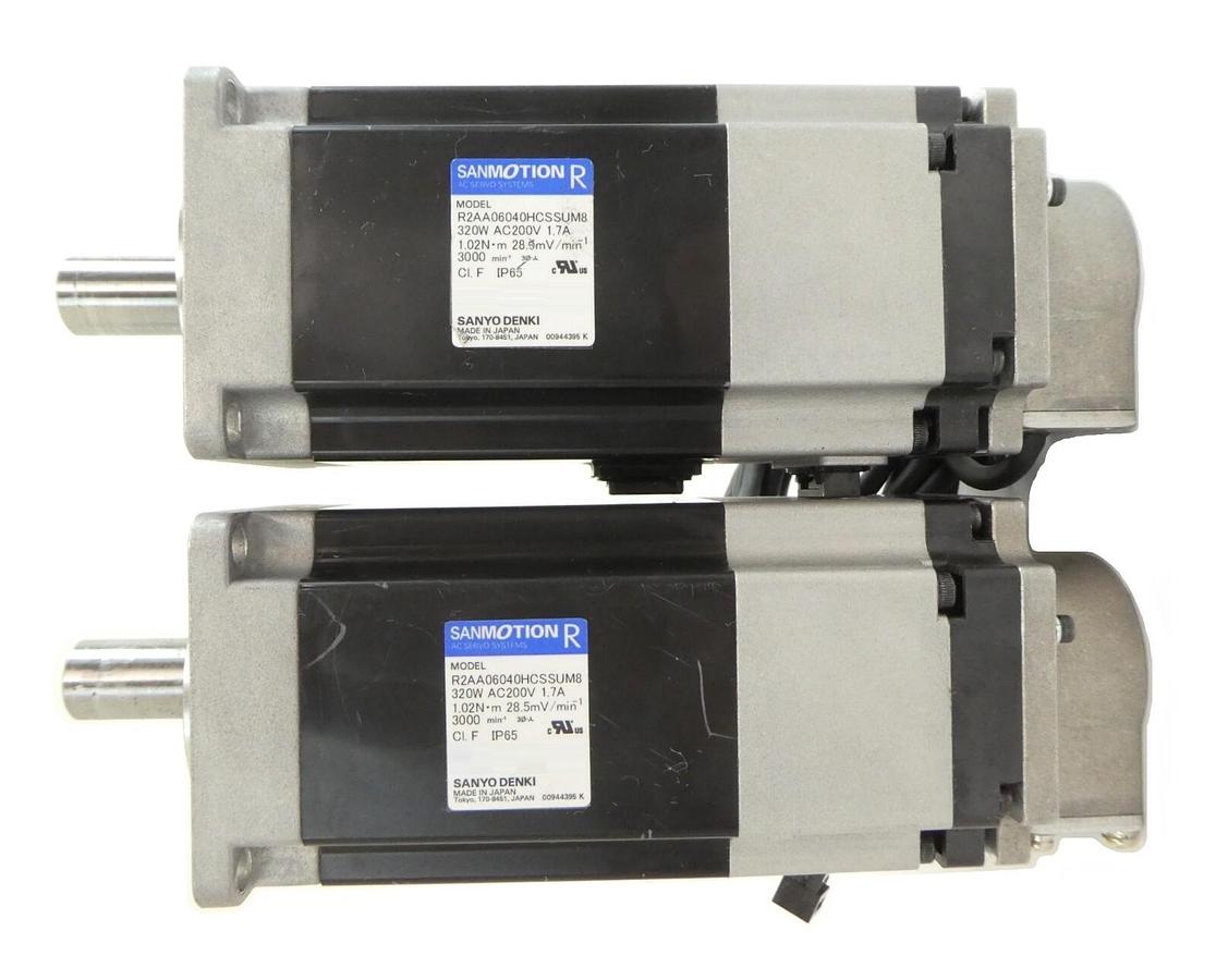 Used Sanyo Denki R2AA06040HCSSUM8 AC Servo Motor SANMOTION R Lot of 2 Working