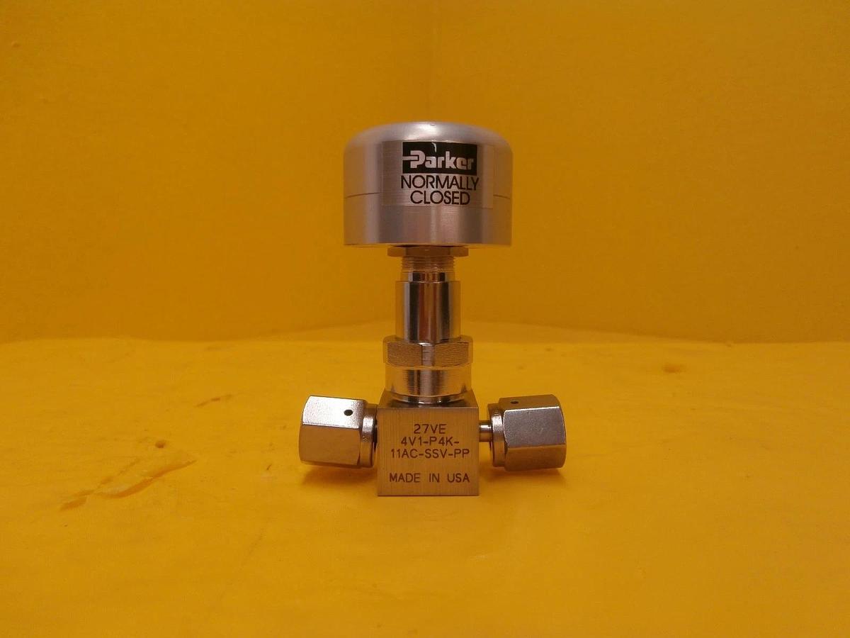 Used Parker Veriflo 4V1-P4K-11AC-SSV-PP High Purity Bellows Valve Used Working