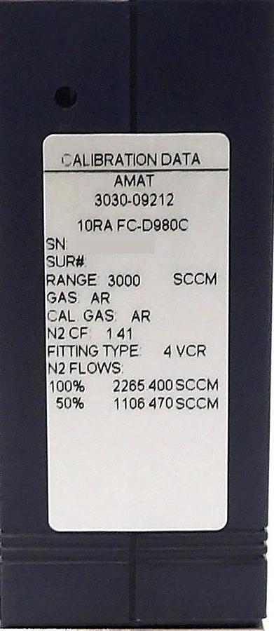 Used Aera FC-D980C Mass Flow Controller MFC Lot of 3 Surplus