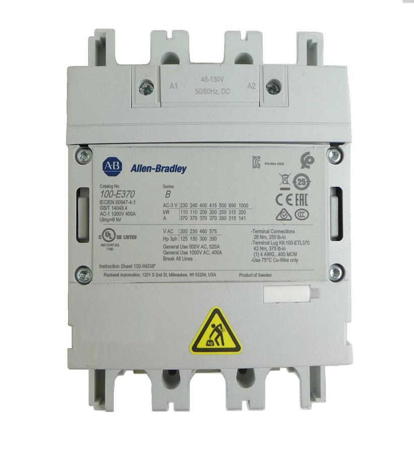 Used AB Allen-Bradley 100-E370 3-Pole Direct On Line Contactor Series B Working Spare