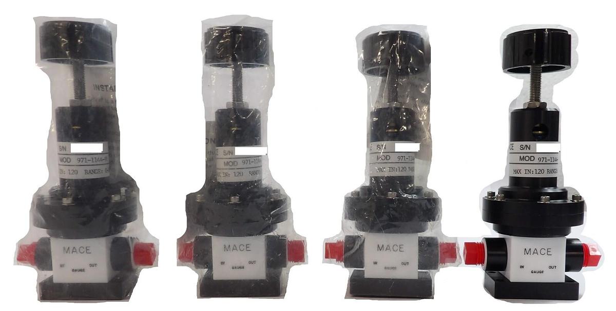Used Mace 971-1144-91 Teflon Regulator Reseller Lot of 4 Lam Research New Surplus