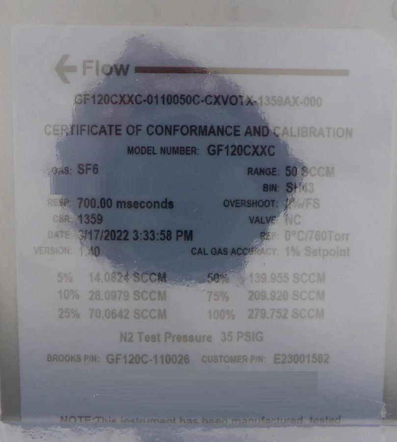 Brooks Instrument GF120C-110026 Mass Flow Controller MFC Lot of 2 New
