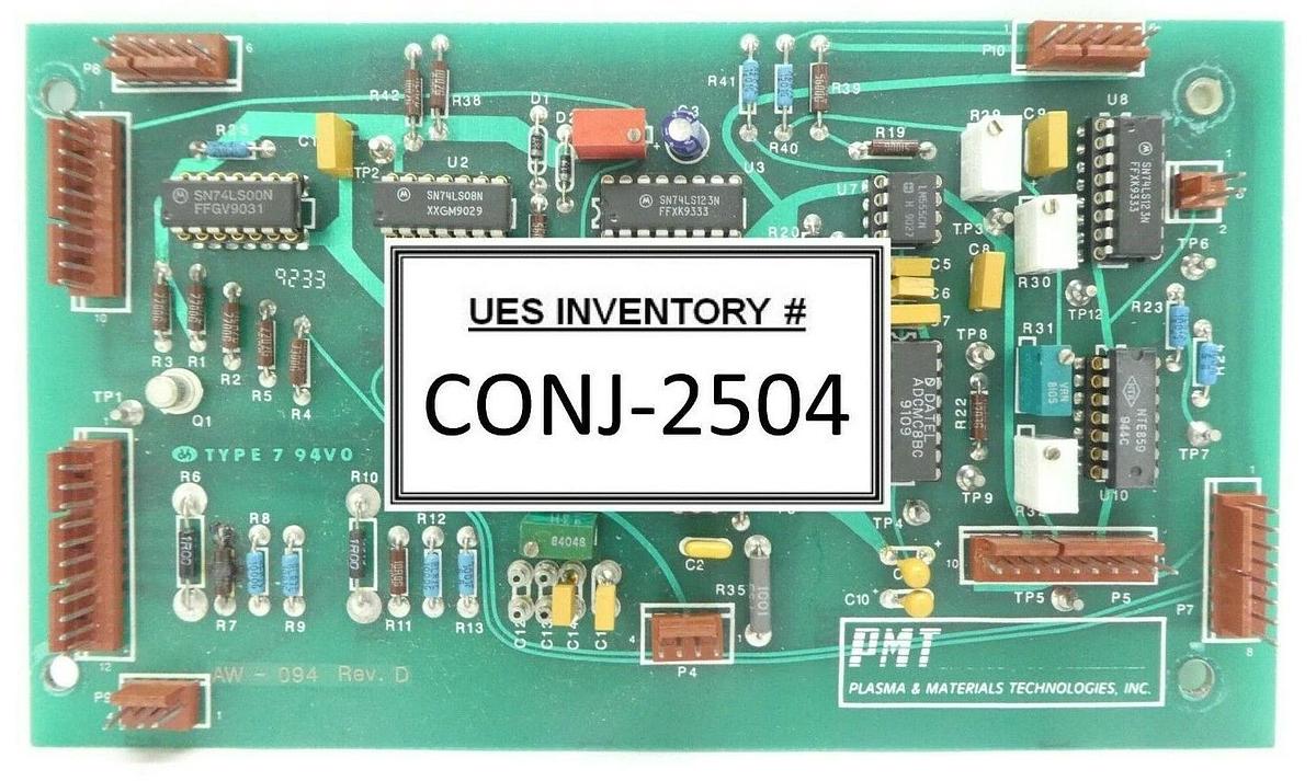 Used PMT Plasma Materials Technology AW-094 Process PCB Rev. D Working Surplus