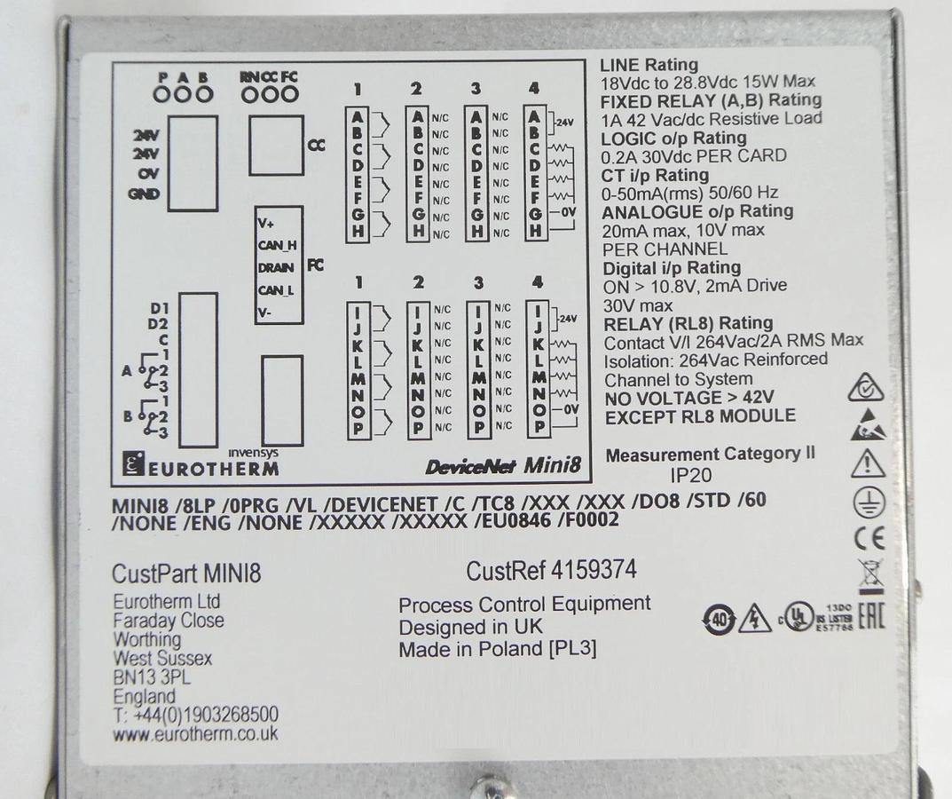 Eurotherm DeviceNet Mini8 PID Multiloop Controller Module New Surplus