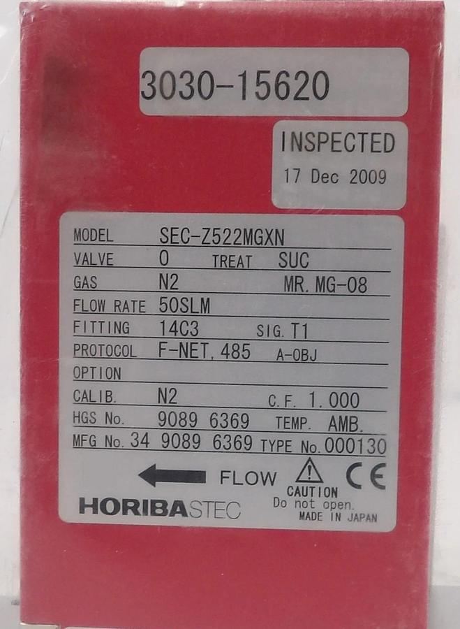 Horiba STEC SEC-2522MGXN Mass Flow Controller MFC Z500 AMAT 3030-15620 New
