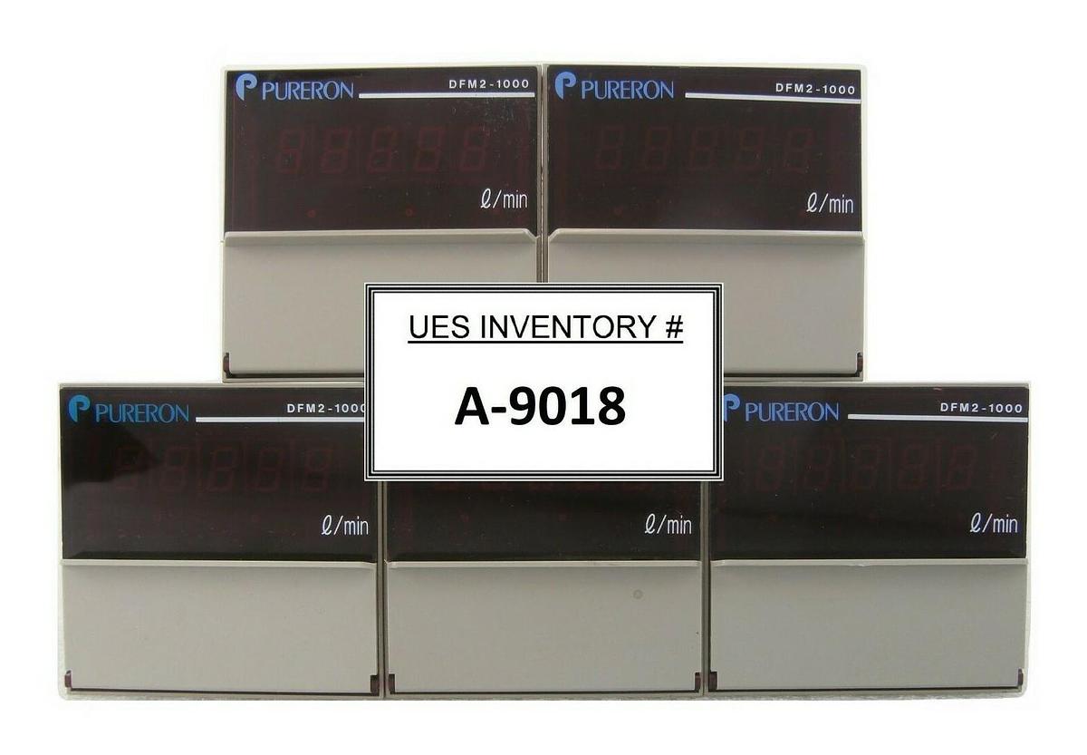 Used Pureron DFM2-1000 Digital Flow Meter Reseller Lot of 5 Working Surplus