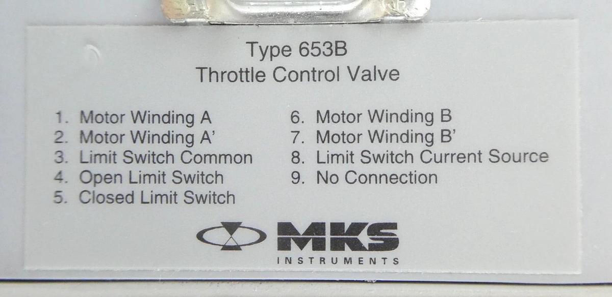 Used MKS Instruments 653B-4-100-2 Throttle Control Valve Type 653B Working Surplus