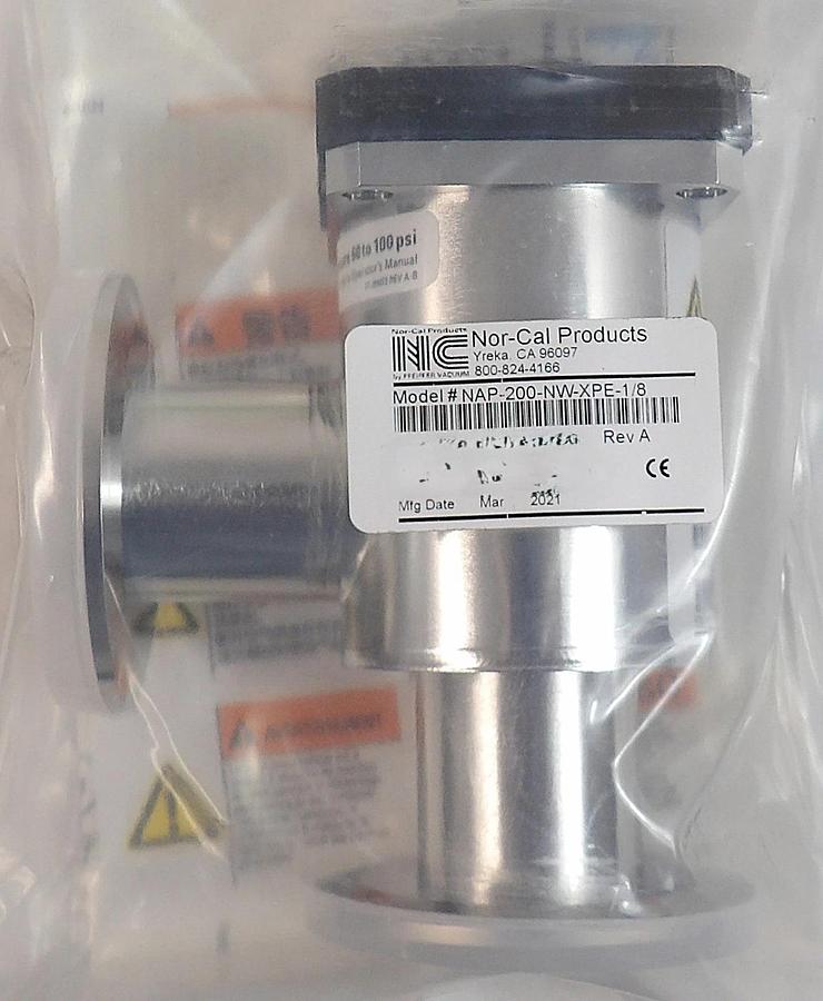 Nor-Cal Products NAP-200-NW-XPE-1/8 Vacuum Isolation Angle Valve Lot of 2 New