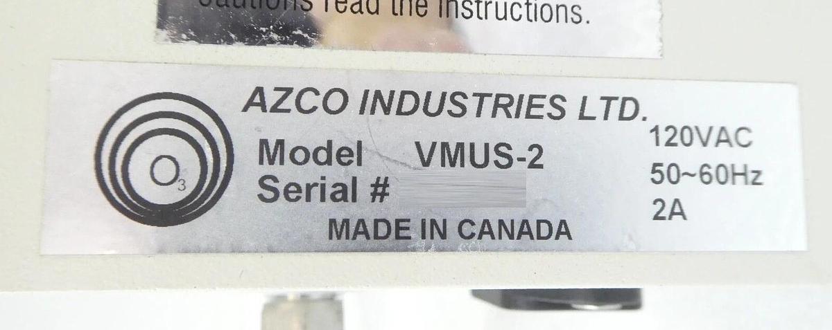 Used Azco Industries VMUS-2 O3 Ozone Generator Ozonator Unit Surplus Working