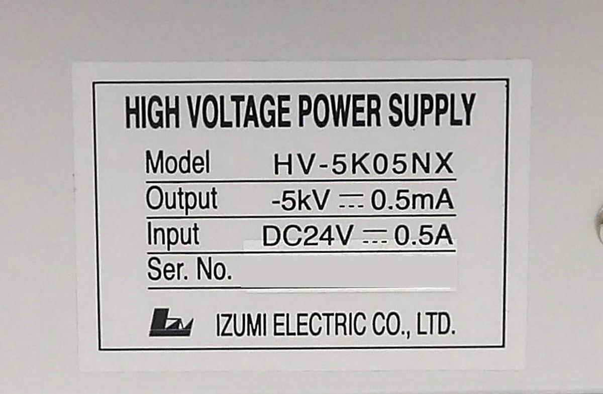 Used Izumi Electric HV-5K05NX High Voltage Power Supply New Surplus