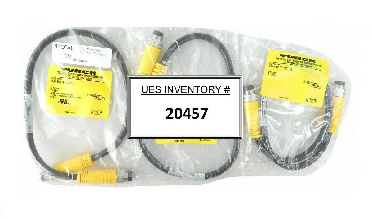Turck BSM BSM 19-995-0.6 Cable U-38807 Pivotal 30410109A TEL Lot of 3 New Spare