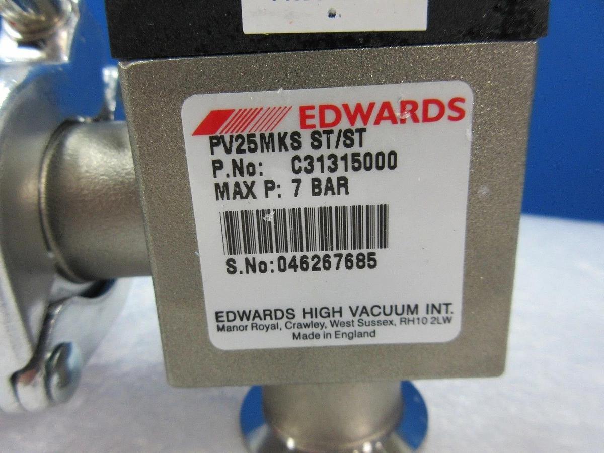 Used Edwards C31315000 Isolation Valve with D02182000 Pirani Gauge Used Working