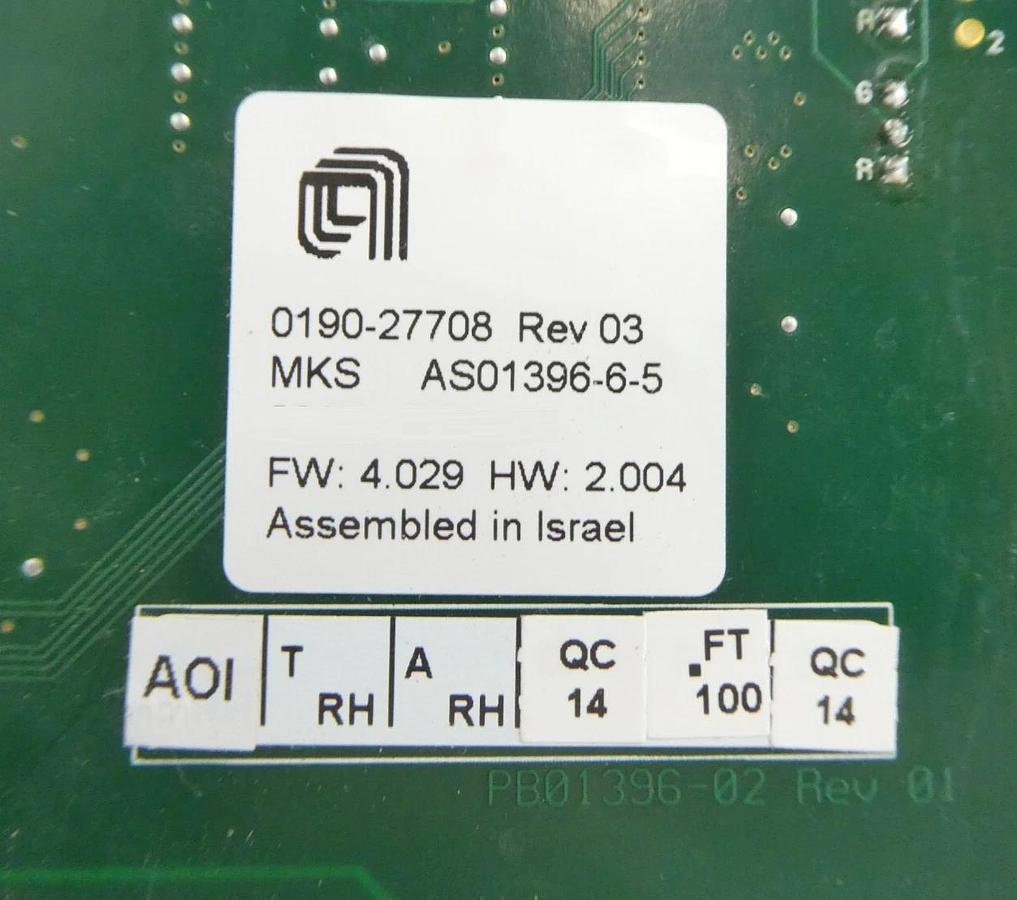 Used MKS Instruments AS01396-6-5 DeviceNet PCB Card CDN396R AMAT 0190-27708 Working