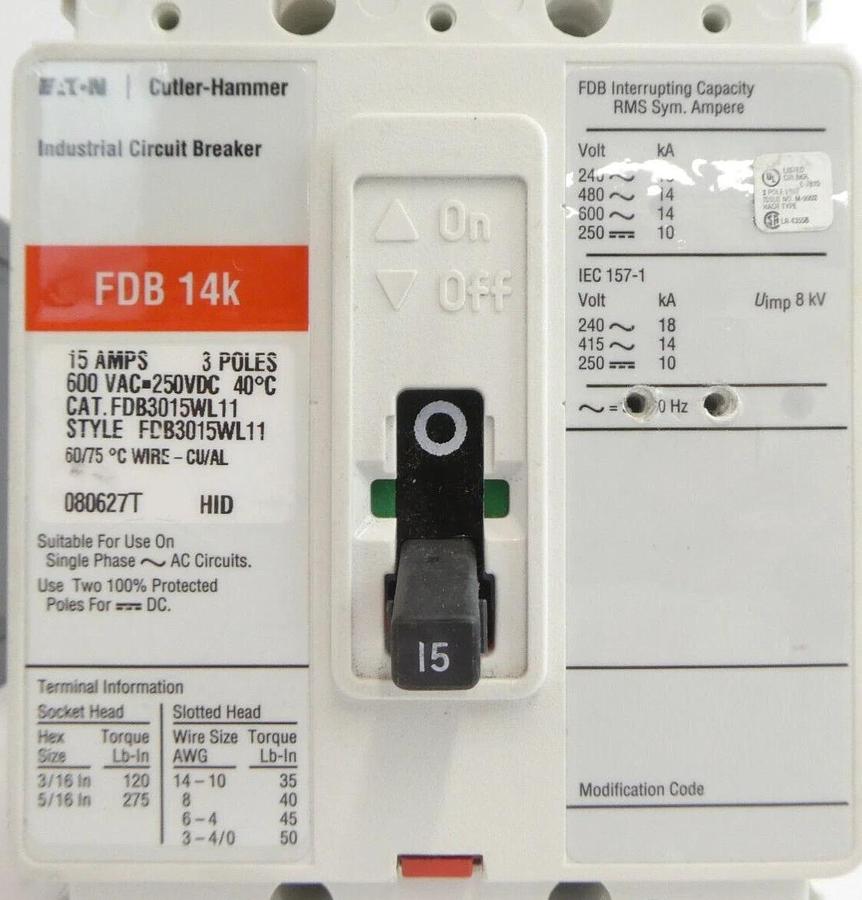 Used Cutler-Hammer FDB 14k FD 35k 3-Pole Circuit Breaker Lot of 4 Working Spare