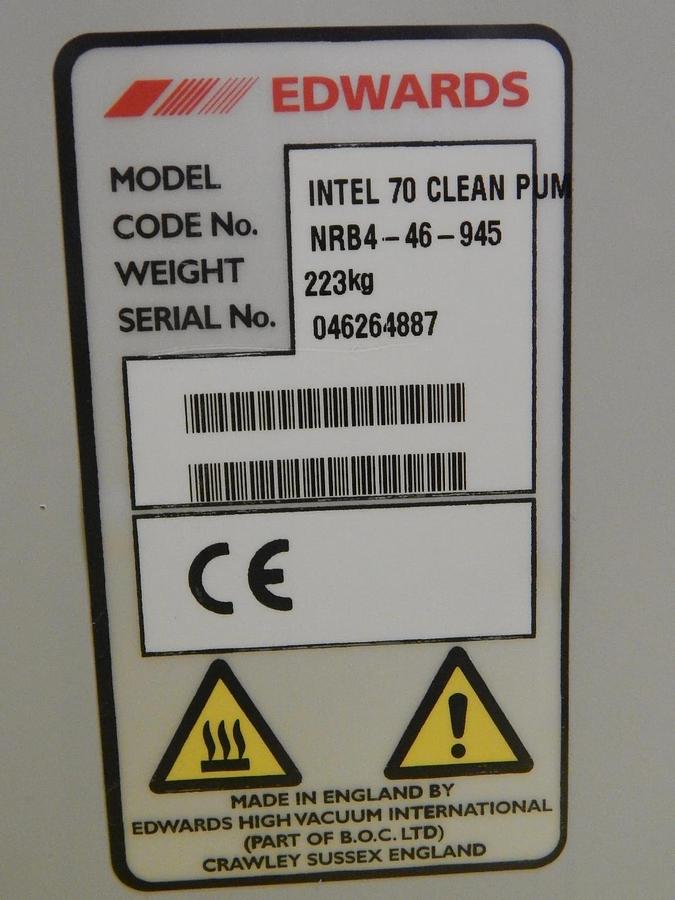 Used iL70N Edwards NRB4-46-945 Dry Vacuum Pump 50310 Hours Copper Cu Tested Working