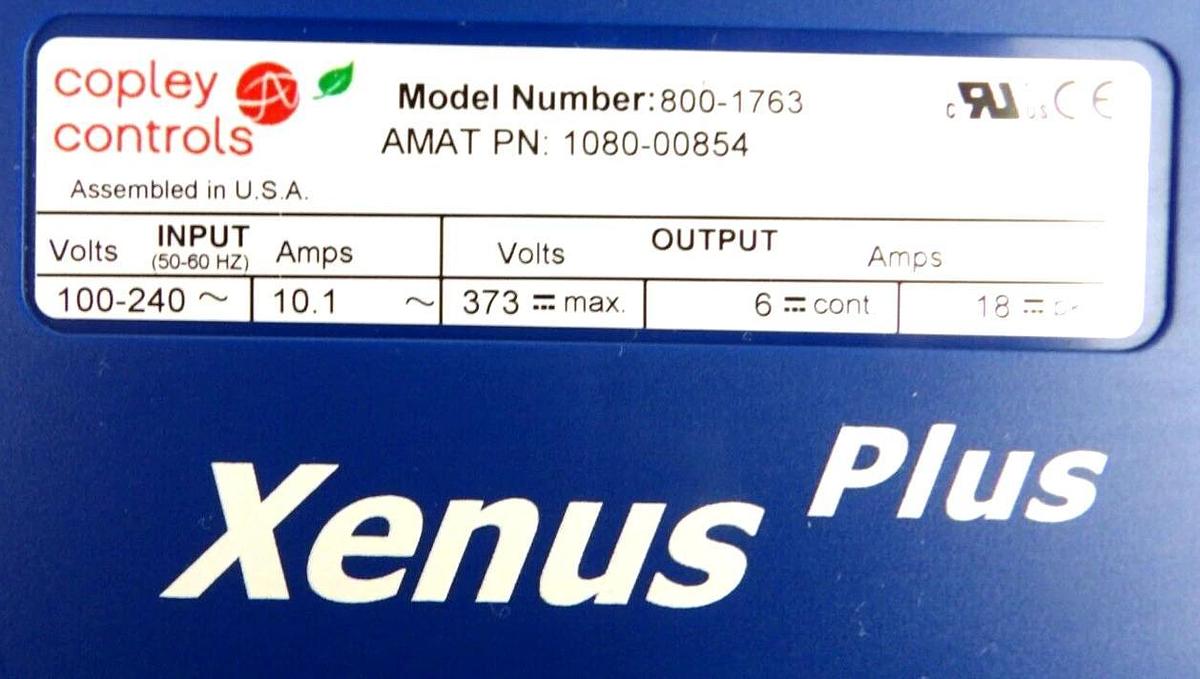 Used Copley Controls 800-1763 Servo Drive Xenus Plus AMAT 1080-00854 Working Surplus