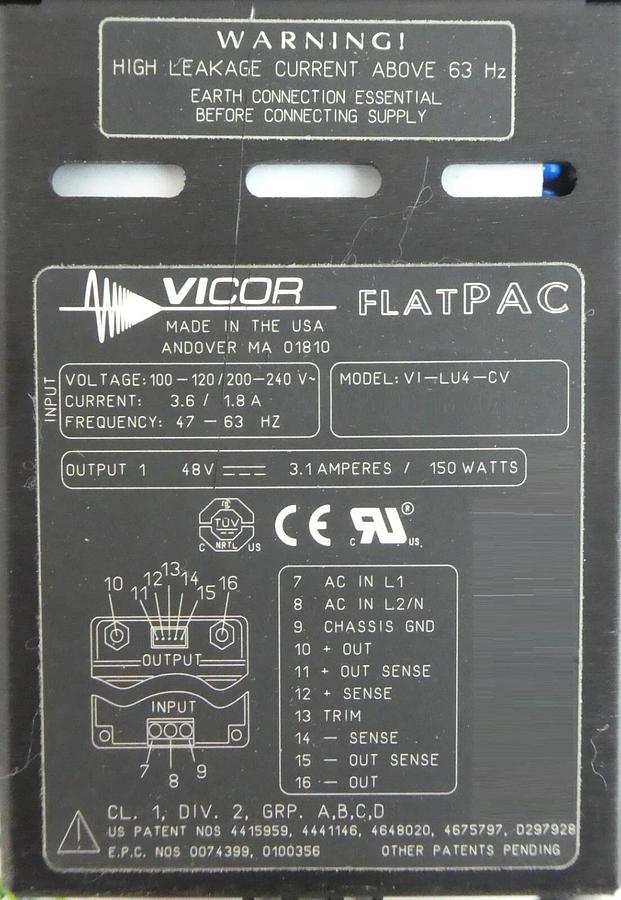 Vicor VI-LU4-CV Switching Power Supply Module Flatpac AMAT New Surplus