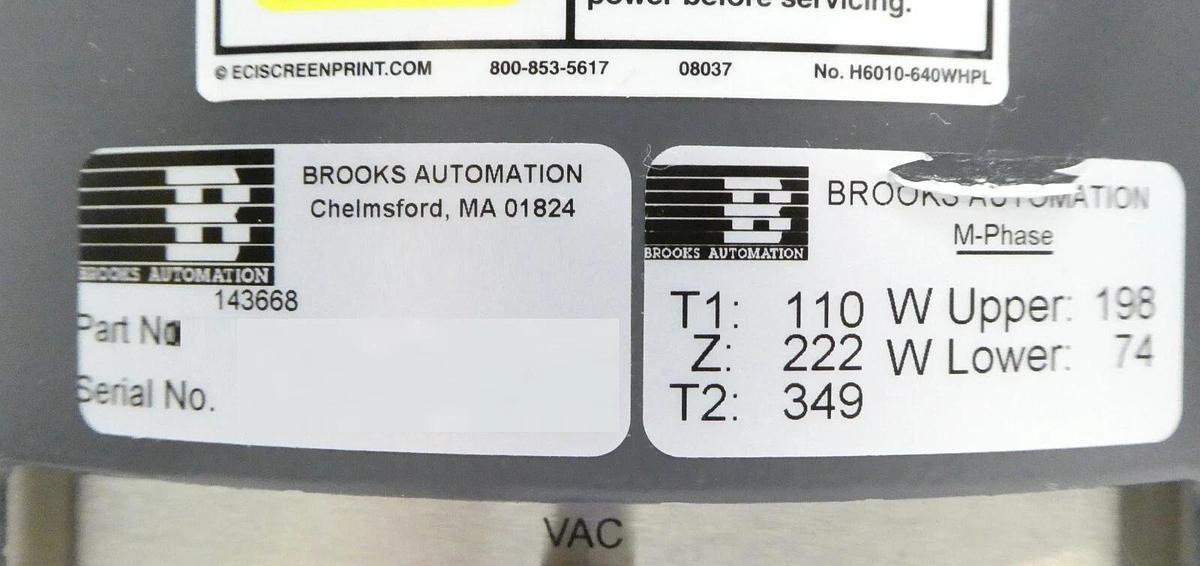 Used Brooks Automation 143668 M-Phase Dual Blade Wafer Handling Robot Untested Spare