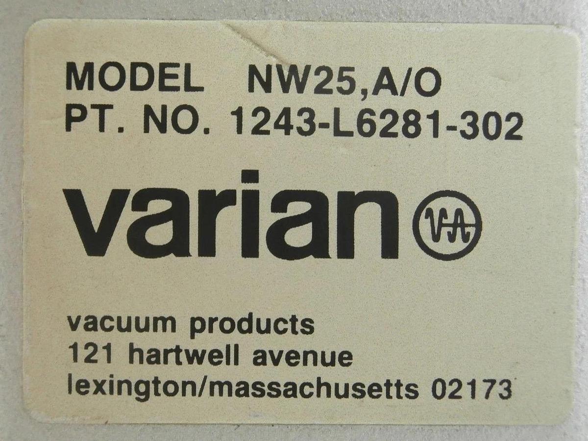 Used Varian 1243-L6281-302 Pneumatic Angle Valve NW25 A/O VSEA Working Surplus