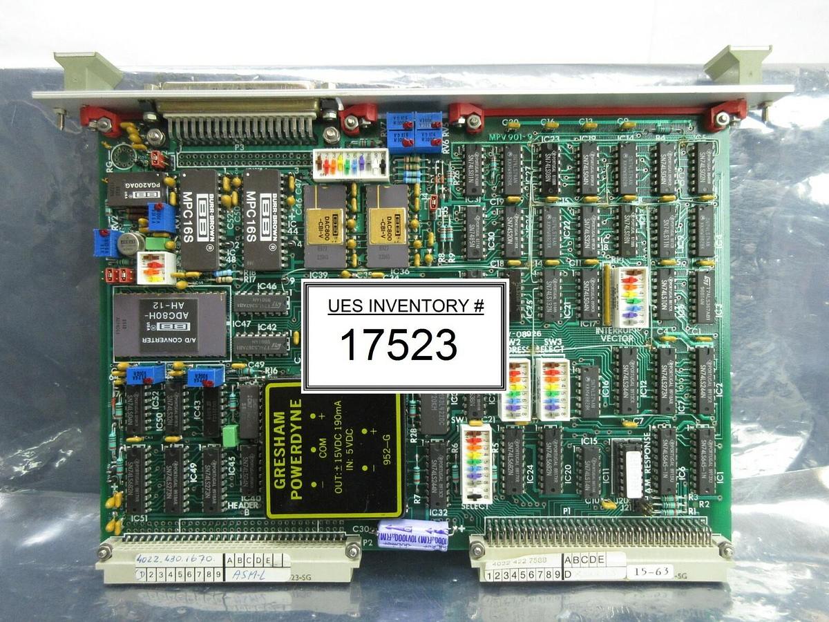 Used Philips PG3652 Processor PCB Card AN PIO ASML 4022.430.1670 PAS 5000/2500 Used