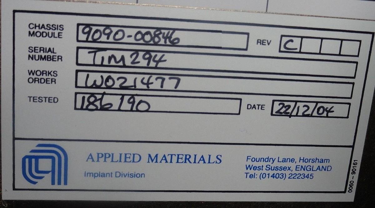 Used AMAT Applied Materials 9090-00846 Beamline Power Distribution Unit Working