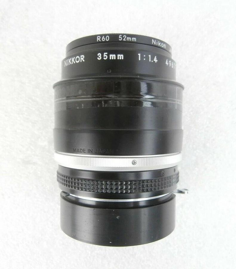 Used Nikkor 35mm 1:1.4 PPD Detector Camera Lens R60 Red Filter Nikon NSR Working