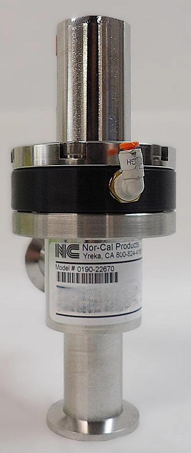 Used Nor-Cal Pfeiffer 0190-22670 Pneumatic Angle Valve AMAT Working