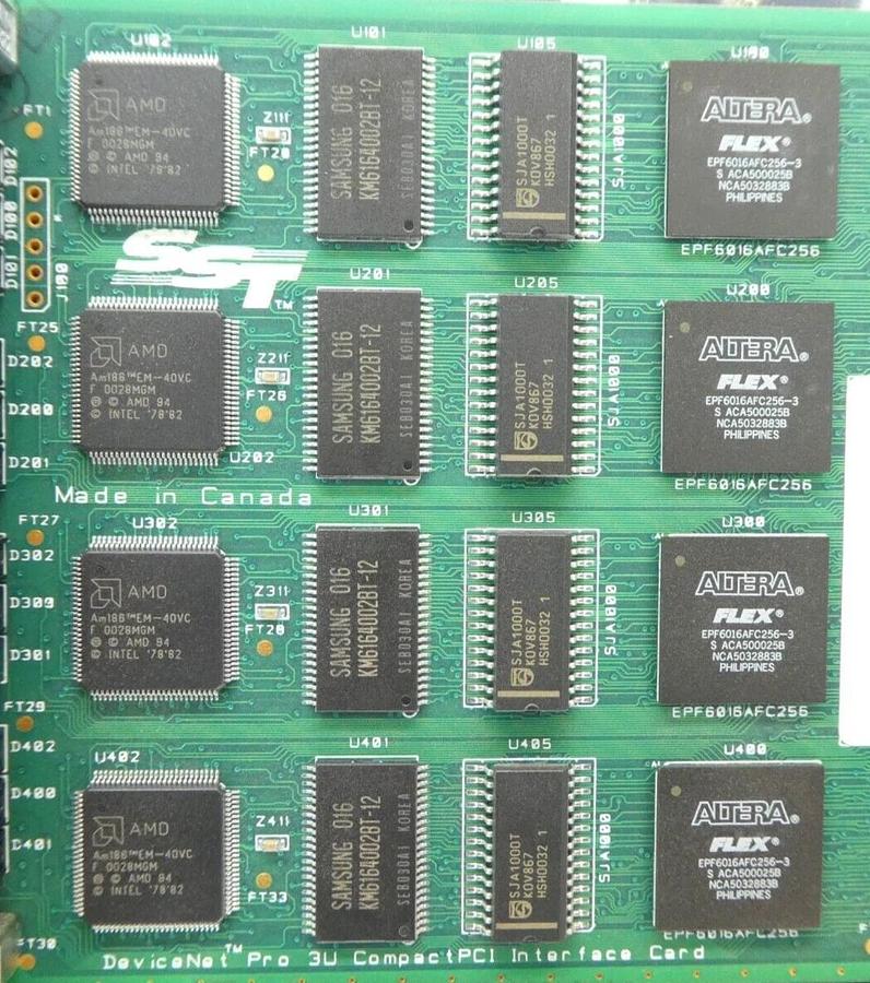 Used SST Woodhead PLX PCI9052 DeviceNet Pro 3U ComactPCI Interface PCB Card Working