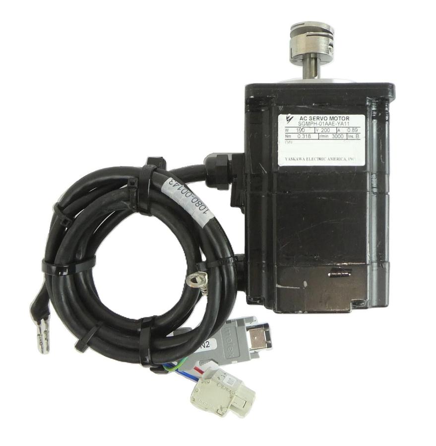 Used Yaskawa America SGMPH-01AAE-YA11 AC Servo Motor Assembly Working
