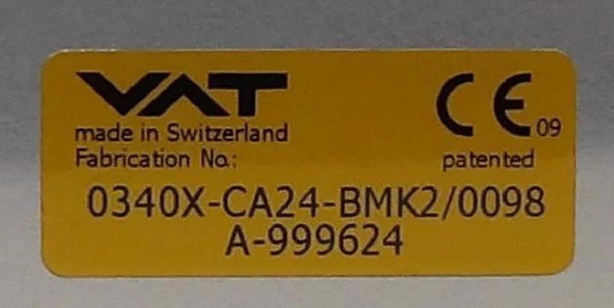Used VAT 0340X-CA24-BMK2 300mm Pneumatic Vacuum Slit Valve Actuator and Gate Working