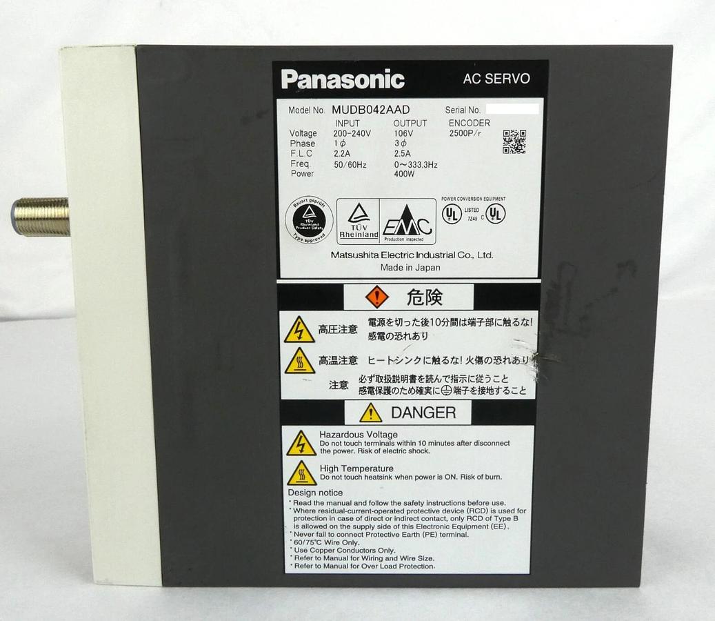 Used Panasonic MUDB042AAD AC Servo Driver 400w Working Surplus