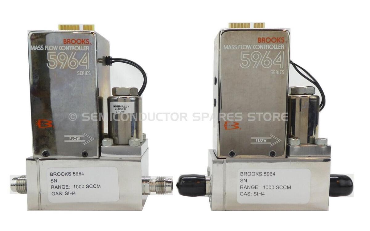 Refurbished Brooks 5964 Mass Flow Controller MFC 1000 SCCM SIH4 Lot of 2 OEM Refurbished