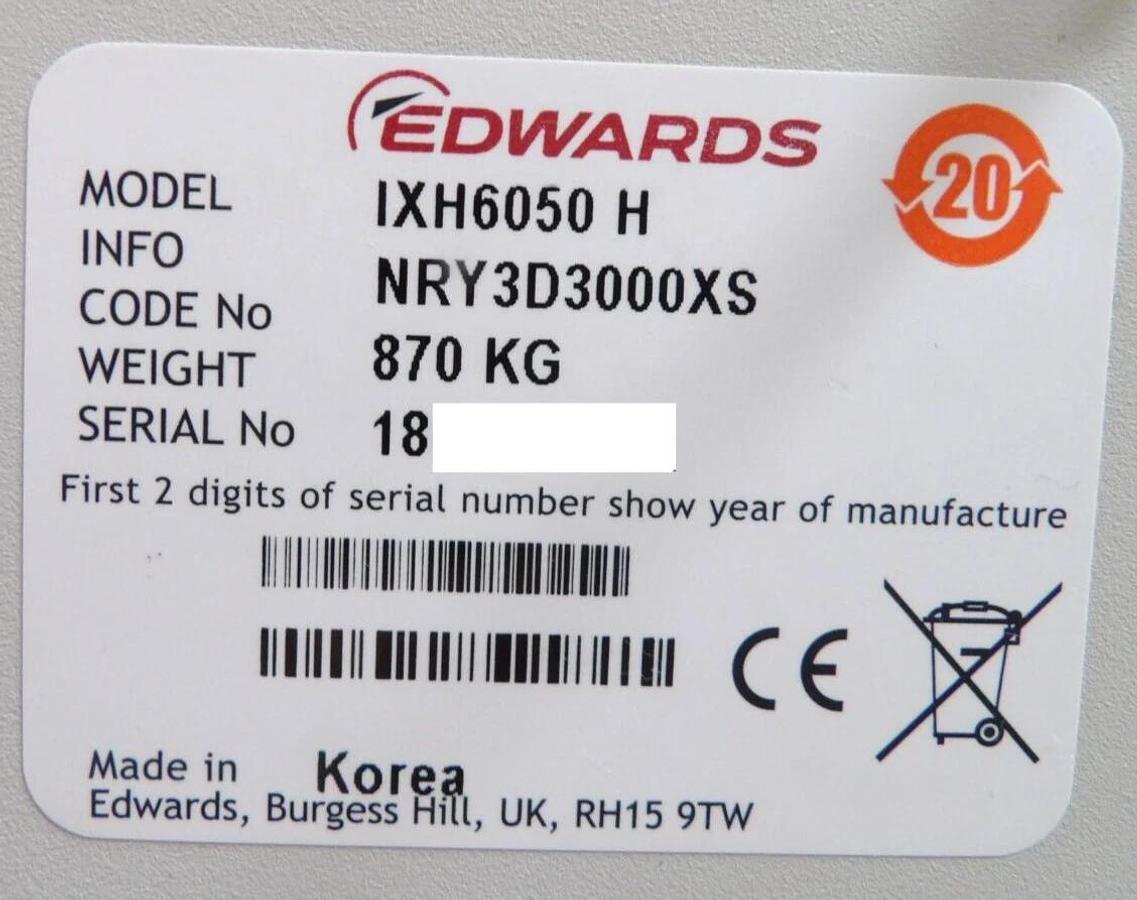 Refurbished iXH 6050 H Edwards NRY3D3000XS Dry Vacuum Pump IXH6050 H OEM Refurbished