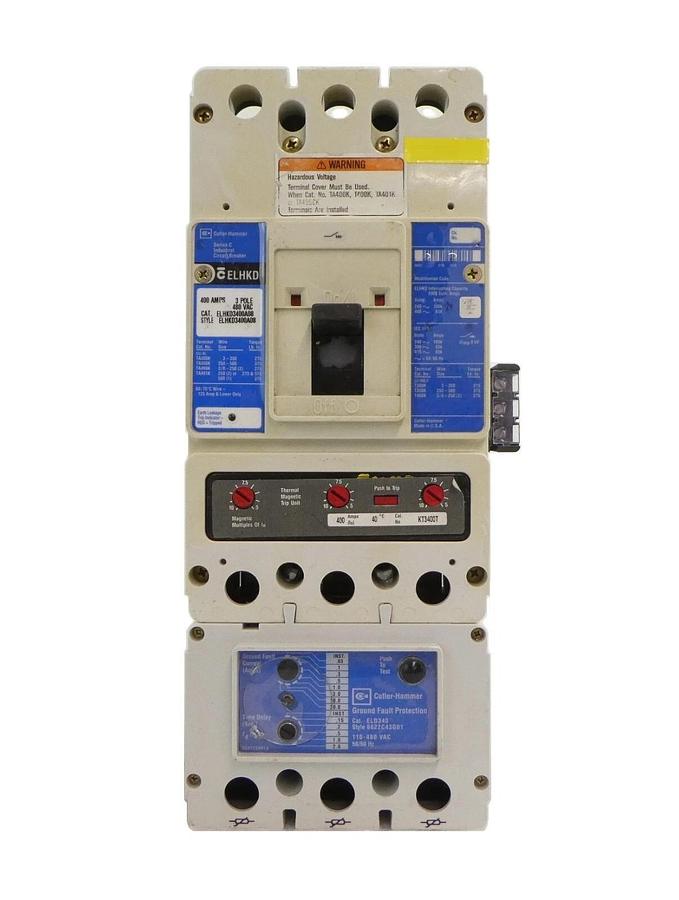 Used Cutler-Hammer ELHKD3400A08 3-Pole Industrial Circuit Breaker ELHKD Working