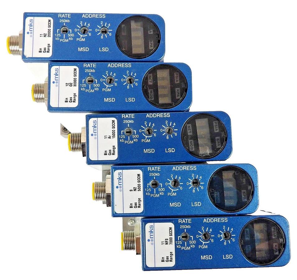 Used MKS Instruments πMFC P8A Mass Flow Controller Reseller Lot of 5 Working Surplus