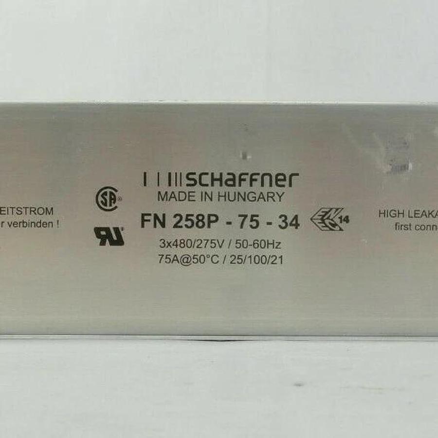 Used Schaffner FN 258P-75-34 Book-style EMC/RFI Filter Reseller Lot of 2 Working